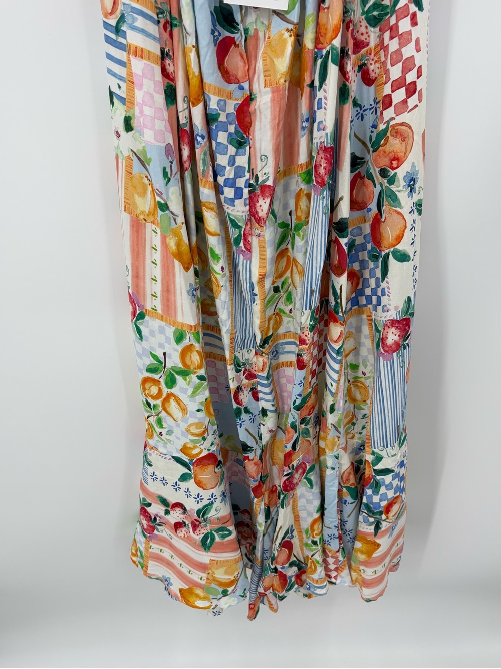 Paper Heart Fruit Patchwork Tie Back Maxi Dress Anthropologie L NWT Euro Summer - Picture 13 of 14